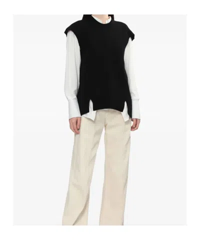 Helmut Lang Split Wool Vest In Black
