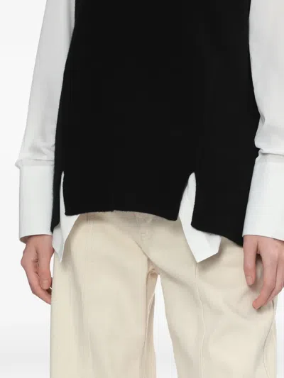Helmut Lang Split Wool Vest In Black
