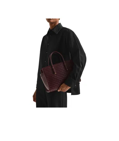 Bottega Veneta Rectangular Tote Bag In Burgundy