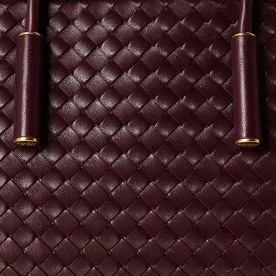 Bottega Veneta Rectangular Tote Bag In Burgundy