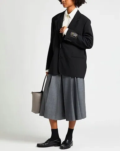 Marni Stretch Polyester Blazer With Front Pockets In Black