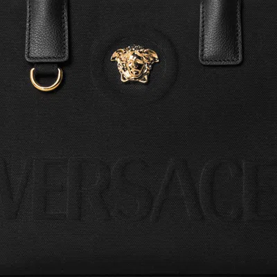 Versace Simple Handbag In Black