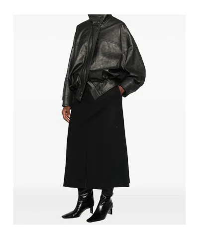 System Panelled High-neck Biker Jacket In Black