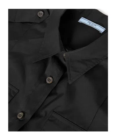 Prada Plain Short Sleeve Shirt In Black