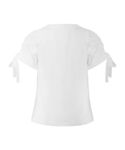 Givenchy White Gathered Shoulder T-shirt In White