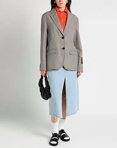 Marni A Checkered Suit Jacket In Gray