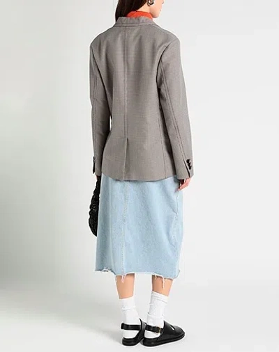 Marni A Checkered Suit Jacket In Gray
