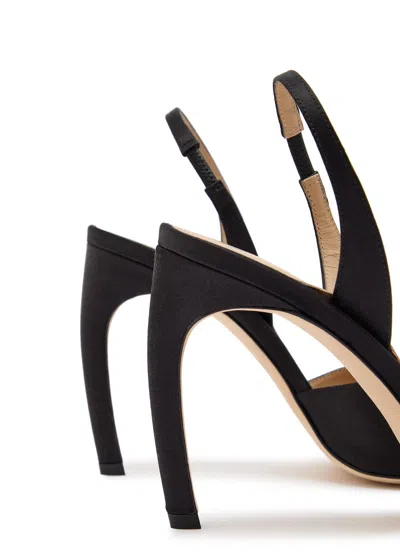 Victoria Beckham Satin Harlow Mask Slingback Heels 100 In Black