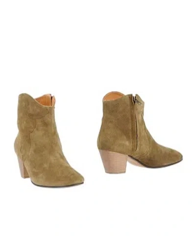 Isabel Marant Étoile Suede Denim Ankle Boots In Green