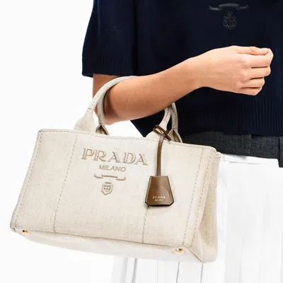 Prada Canvas Lrg Ld62 In Neutral