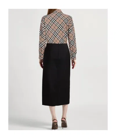 Burberry Check Pattern Wool Blend Shirt Women In Multi