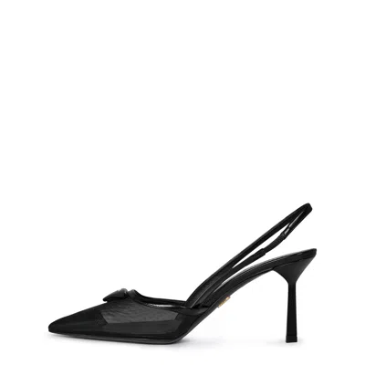 Prada Mesh Fabric Slingback Pumps In Multi