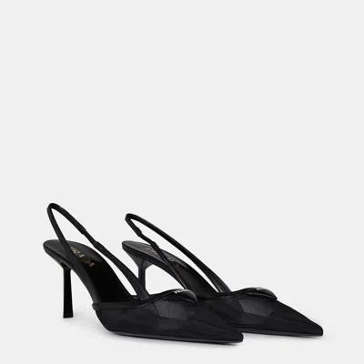 Prada Mesh Fabric Slingback Pumps In Multi