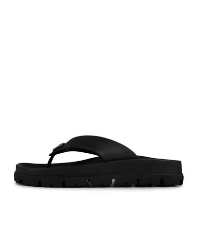 Prada Logo Flip-flops In Black