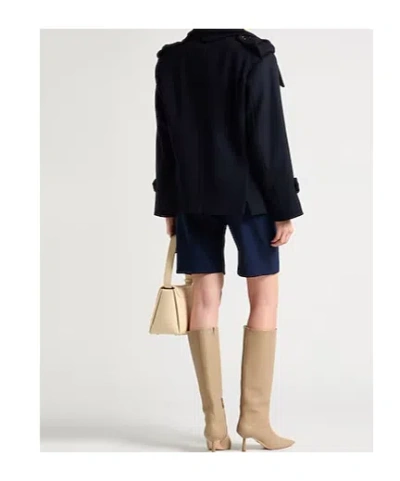 Max Mara Double-breasted Short Coat In Transparent