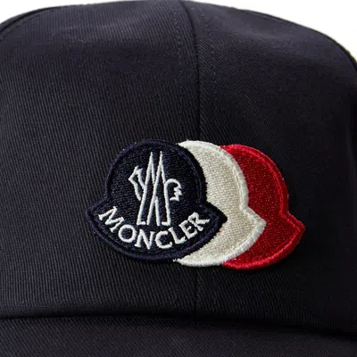 Moncler L20913b000210u618 Tricolour Logo Baseball Cap In Black