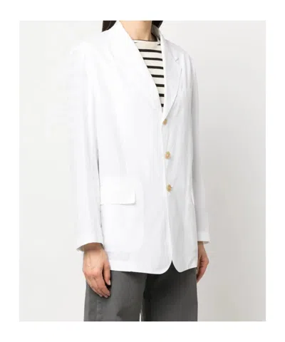 Low Classic Single-breasted Button Blazer In White