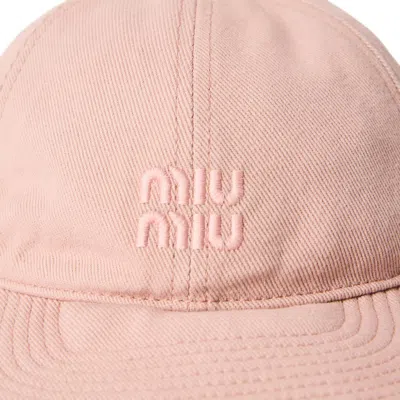 Miu Miu Solid Color Baseball Cap In Pink