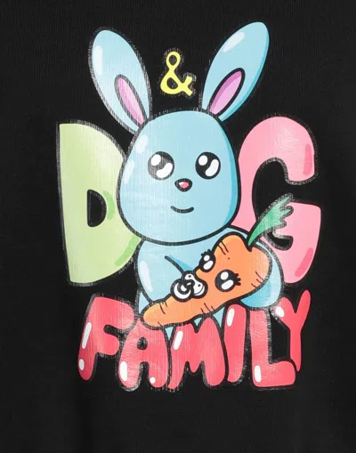 Dolce & Gabbana Solid Color Printed Sweatshirt In Black