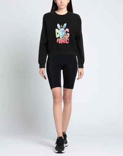 Dolce & Gabbana Solid Color Printed Sweatshirt In Black