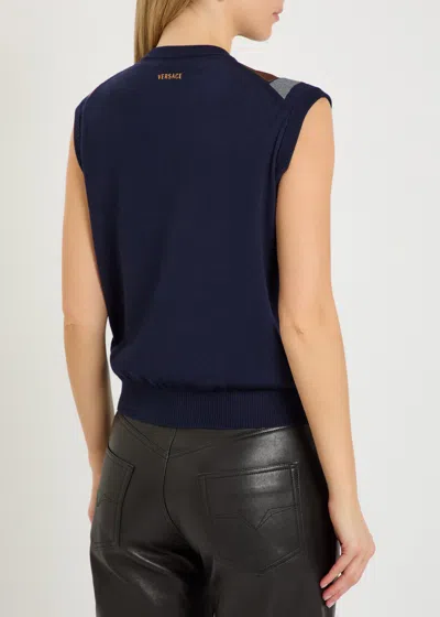 Versace Gender Inclusive Mixed Media Patchwork Sweater Vest In Multi