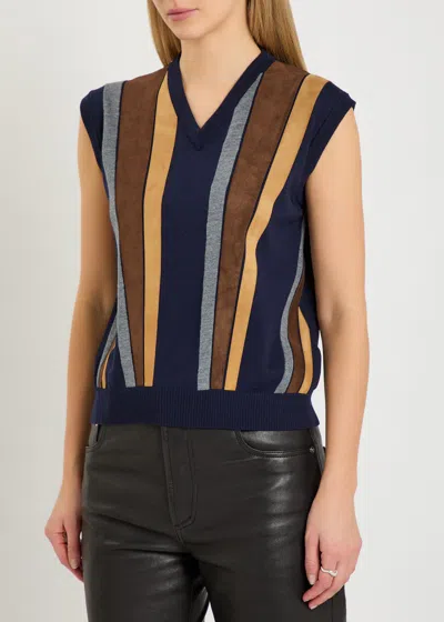 Versace Gender Inclusive Mixed Media Patchwork Sweater Vest In Multi