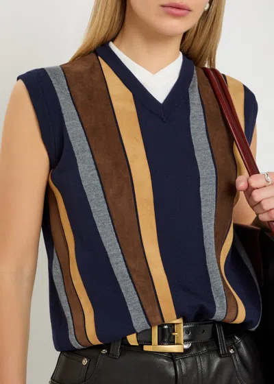 Versace Gender Inclusive Mixed Media Patchwork Sweater Vest In Multi