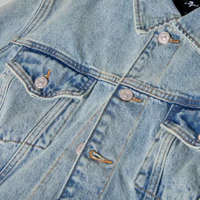 7 For All Mankind Button-front Denim Jacket In Blue