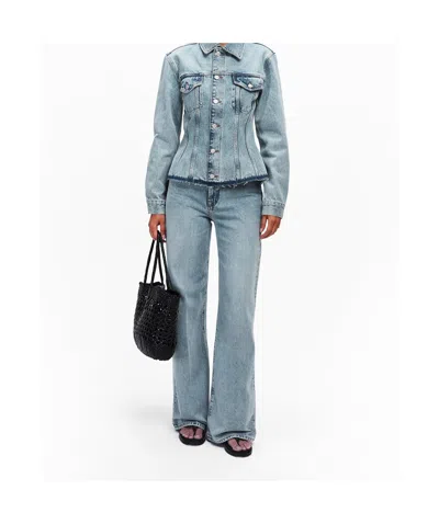 7 For All Mankind Button-front Denim Jacket In Blue