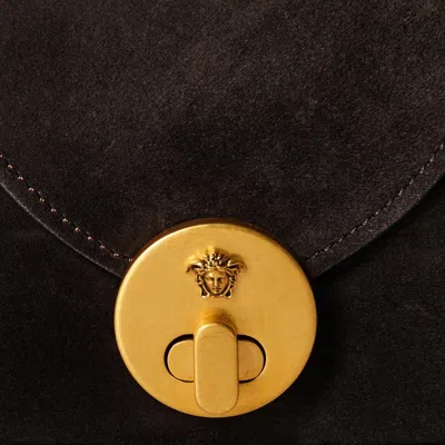 Versace Solid Color Shoulder Bag In Red