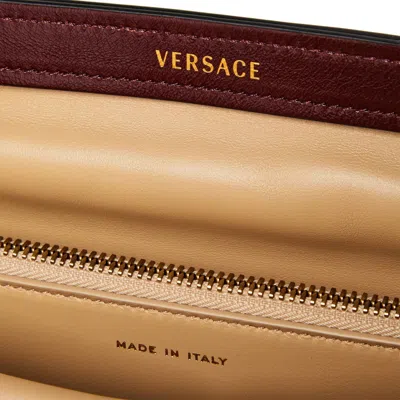 Versace Solid Color Shoulder Bag In Red