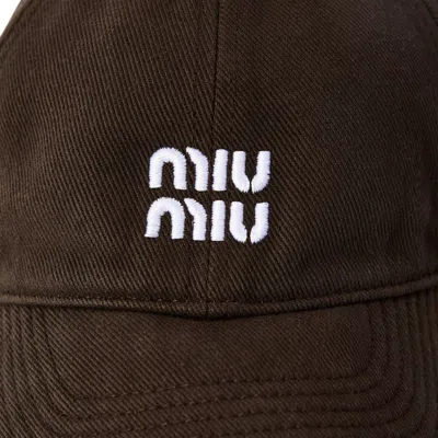 Miu Miu Solid Color Baseball Cap In Black
