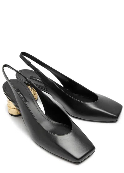 Givenchy Tape-effect Slingback Leather Pumps In Black