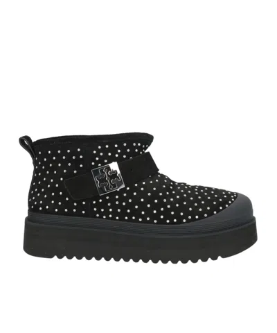 Tory Burch Mellow Studded Platform Ankle Boots In Black