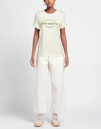 Max Mara Printed T-shirt In Yellow
