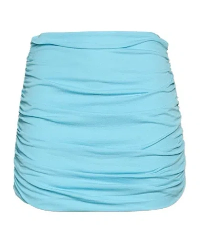 Tory Burch Woman Mini Skirt Sky Blue Size M Viscose In Blue