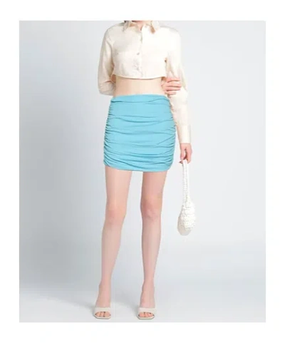 Tory Burch Woman Mini Skirt Sky Blue Size M Viscose In Blue