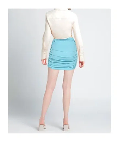 Tory Burch Woman Mini Skirt Sky Blue Size M Viscose In Blue