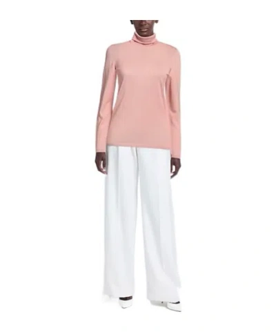 Max Mara Solid Wool Turtleneck Knit Top In Pink