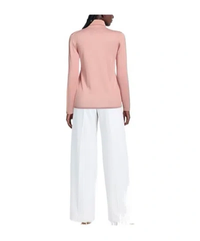 Max Mara Solid Wool Turtleneck Knit Top In Pink