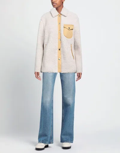 Rag & Bone Solid Color Teddy Fleece Coat In White