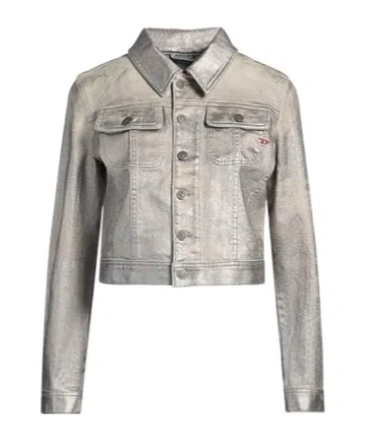 Diesel Solid-colored Denim Jacket In Gray