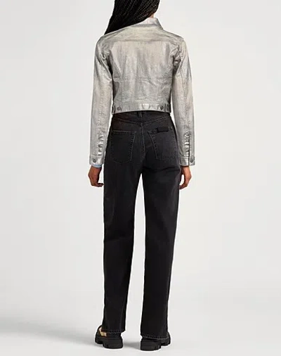 Diesel Solid-colored Denim Jacket In Gray