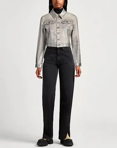 Diesel Solid-colored Denim Jacket In Gray