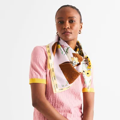 Fendi Printed Square Scarf In Multi