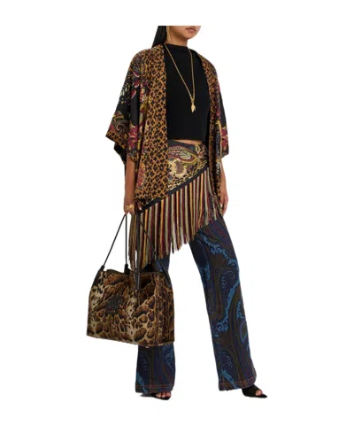 Etro Printed Silk Jacket In Black