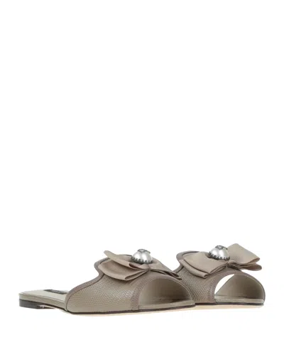 Dolce & Gabbana Two-tone Leather Slippers In Multi
