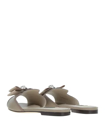 Dolce & Gabbana Two-tone Leather Slippers In Multi