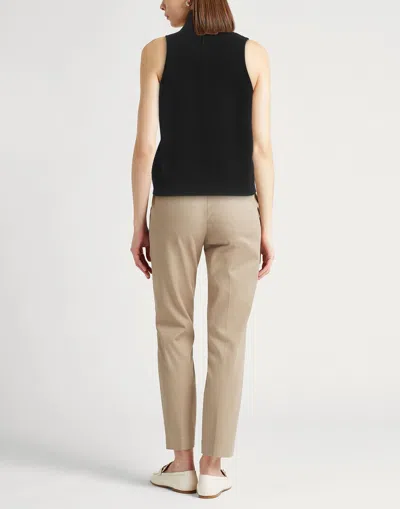 Max Mara Solid Sleeveless Turtleneck Knit In Black