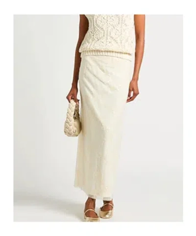 Maxco. Sequined Midi Skirt In White